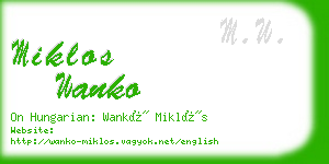 miklos wanko business card